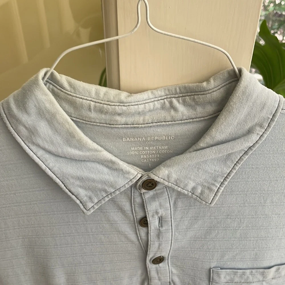 🌿Banana Republic Men’s Short-Sleeved Polo Rugby, size L, light blue🌿